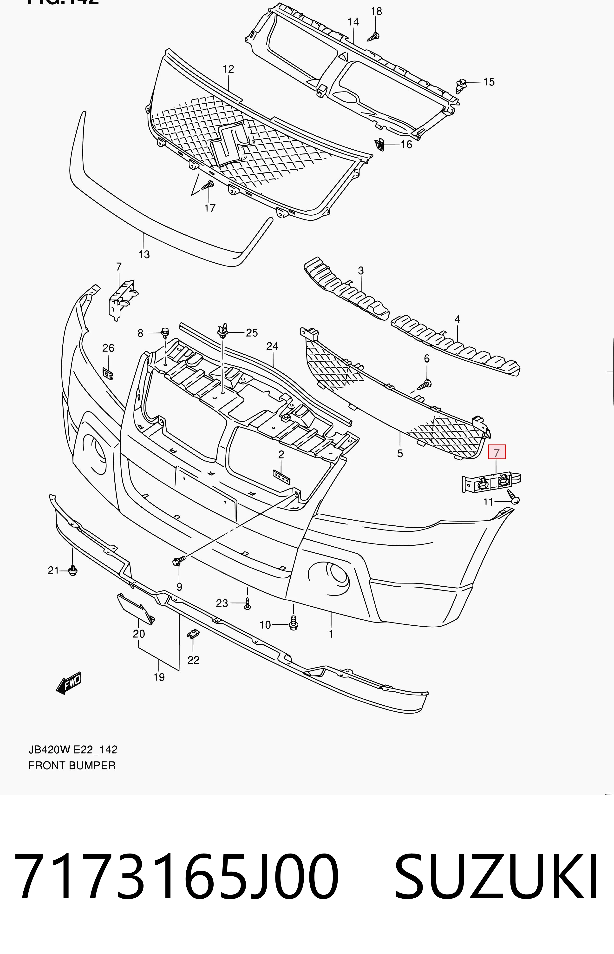 Consola do pára-choque dianteiro para Suzuki Grand Vitara  JB