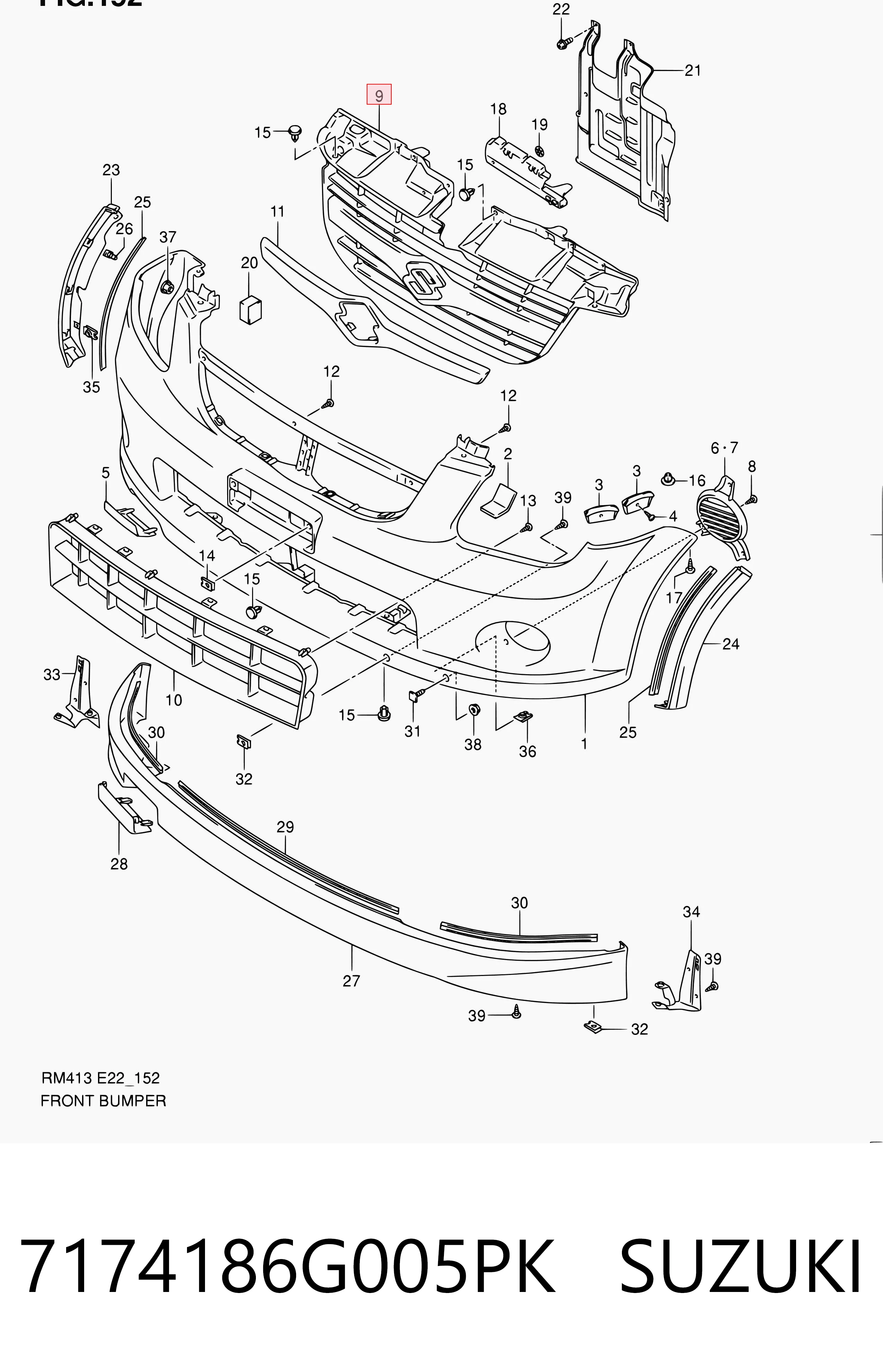 Grelha do radiador Suzuki Ignis II FH ao melhor preço