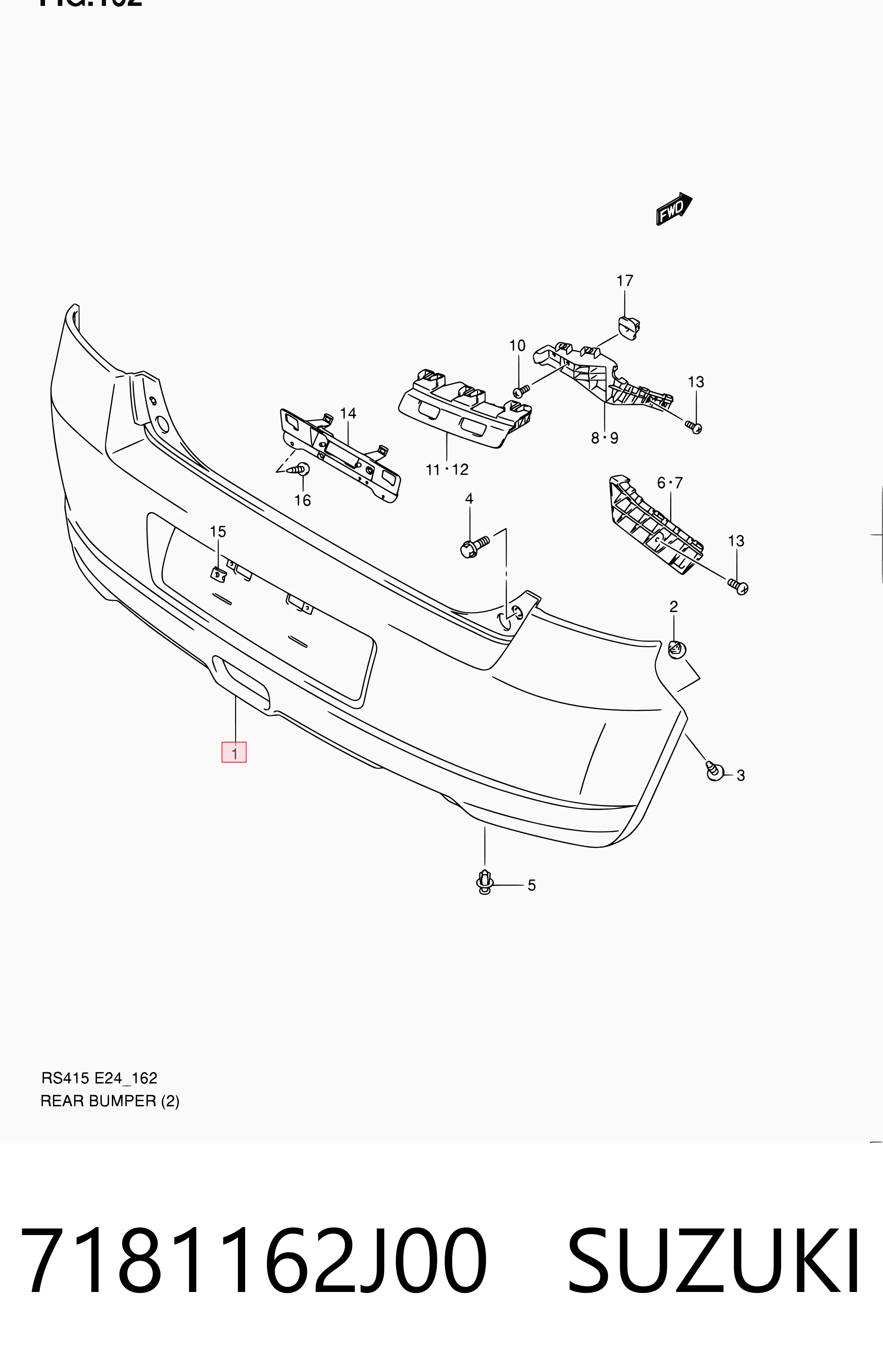 Pára-choque traseiro para Suzuki Swift III RS
