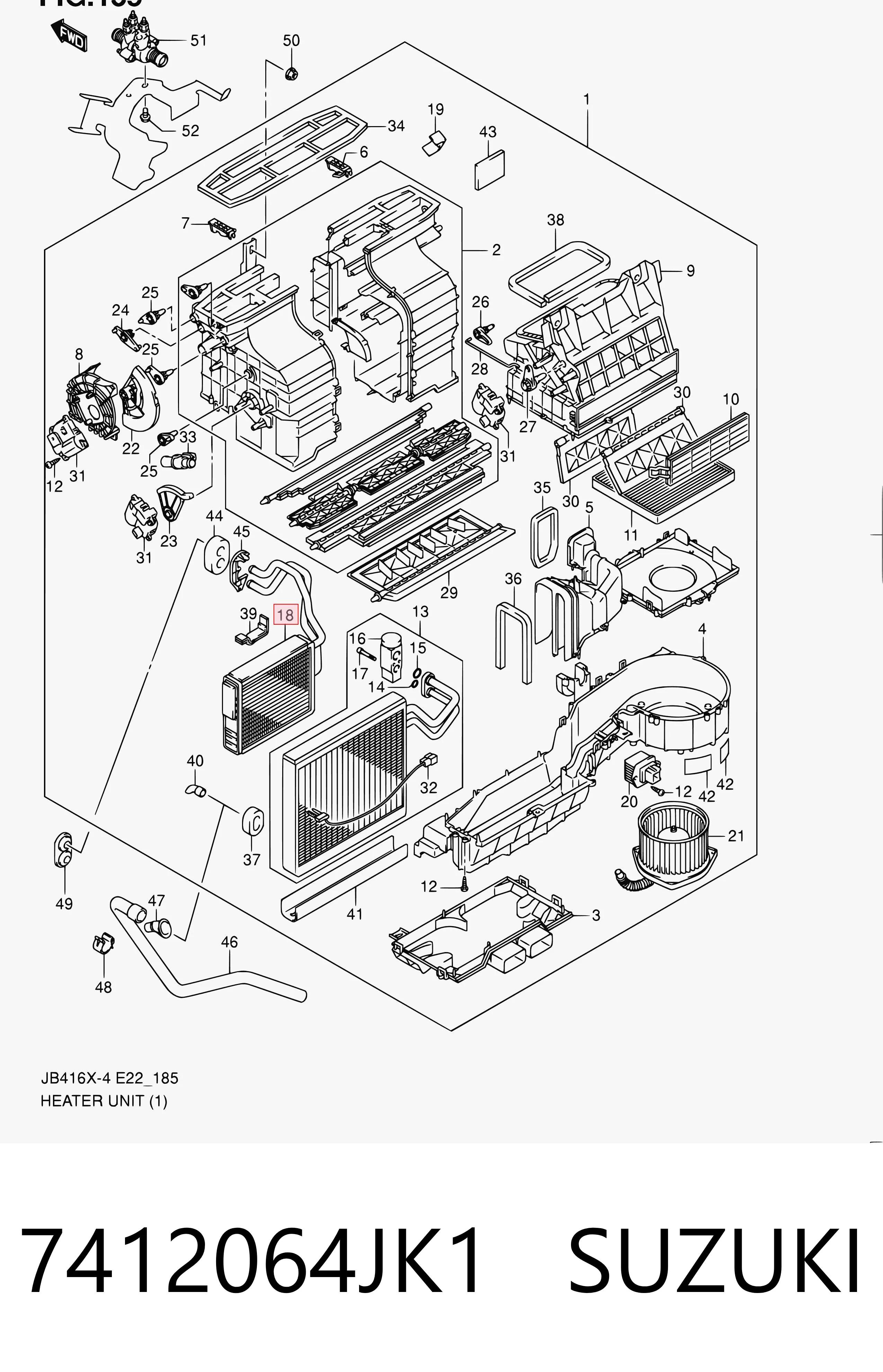 7412064JK1 Suzuki Radiador de forno (de aquecedor)
