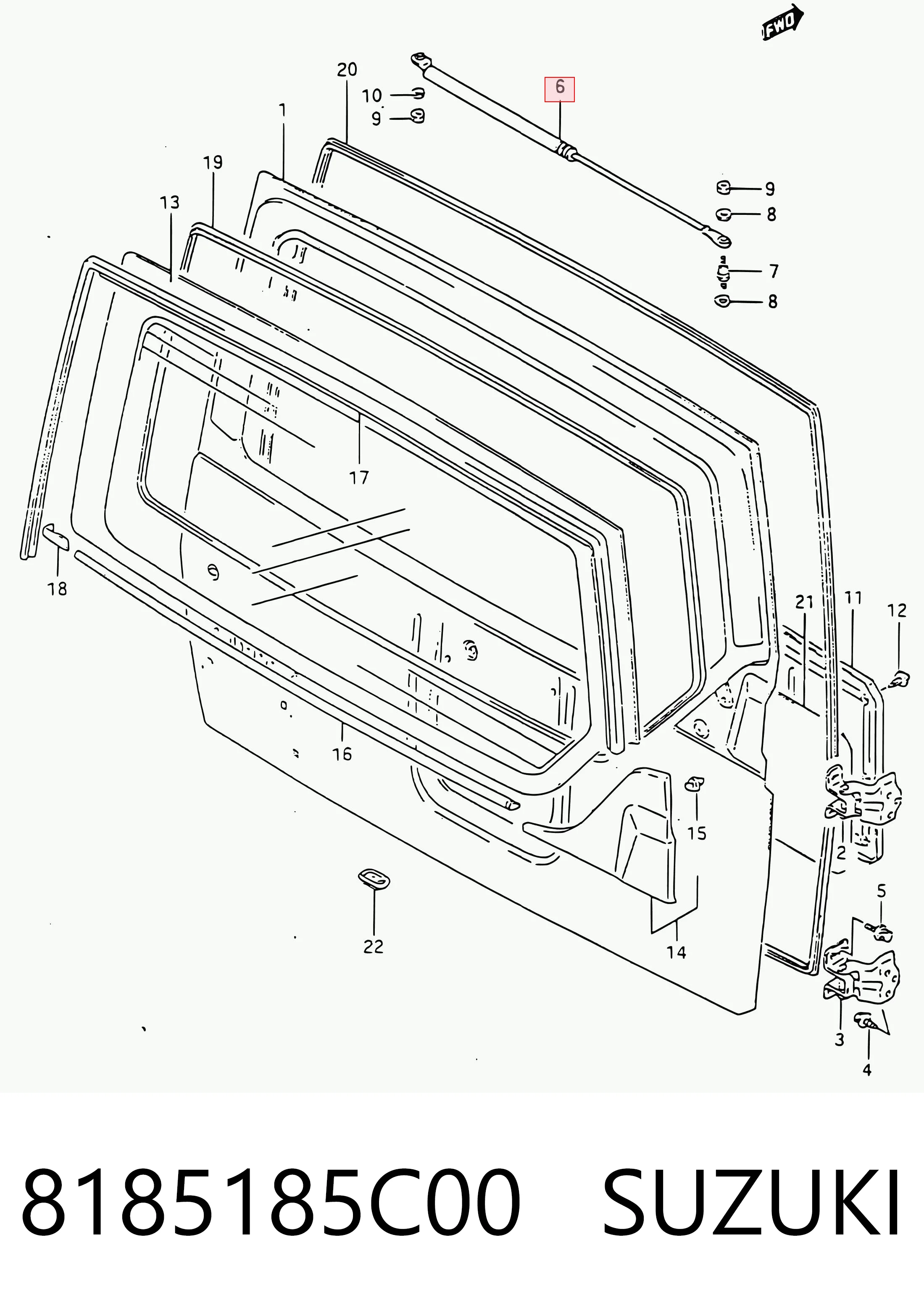 GSC0972 Magneti Marelli Amortecedor de tampa de porta-malas (de 3ª/5ª porta traseira)