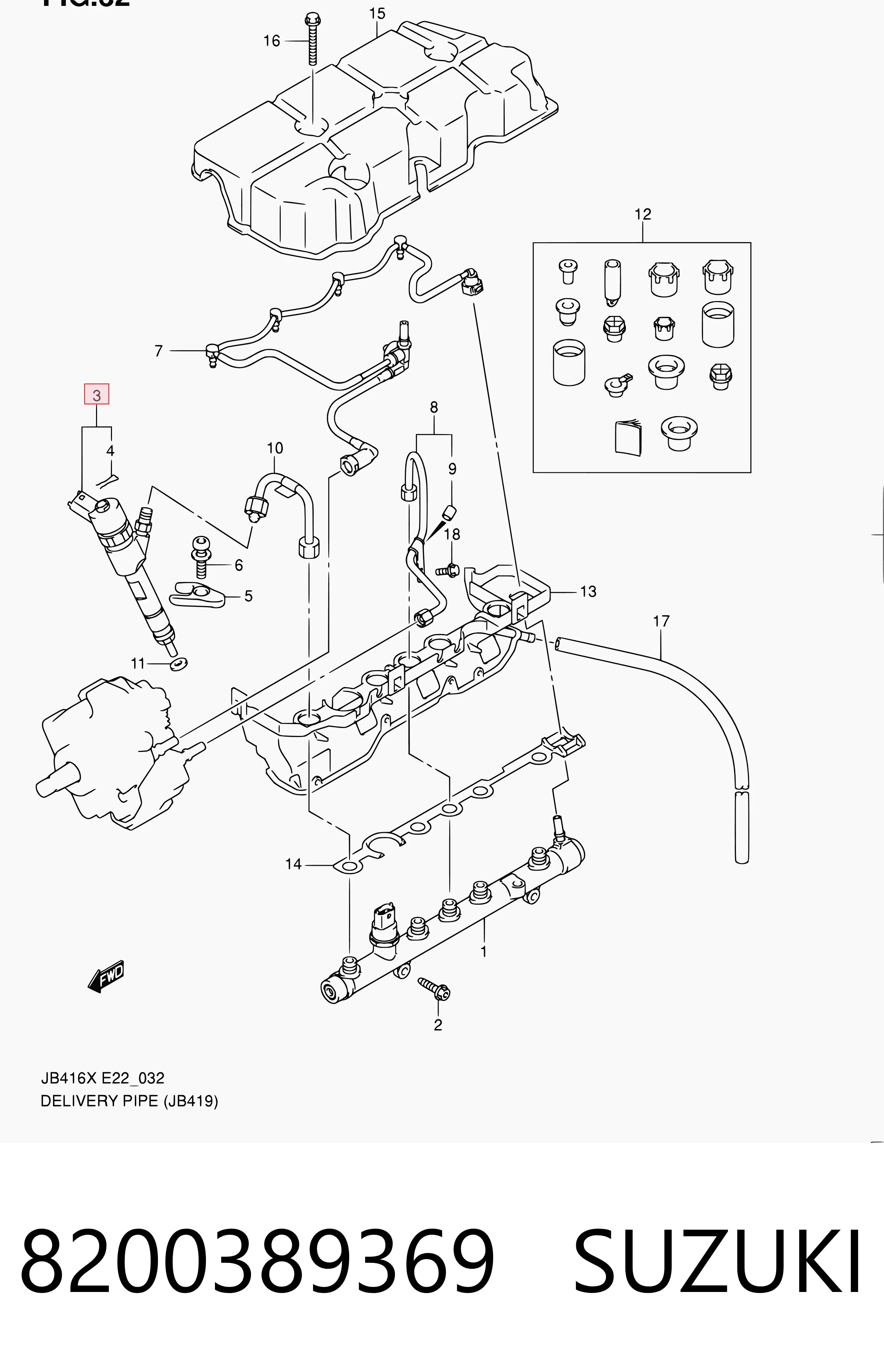 Injetor de injeção de combustível Suzuki Grand Vitara  JB