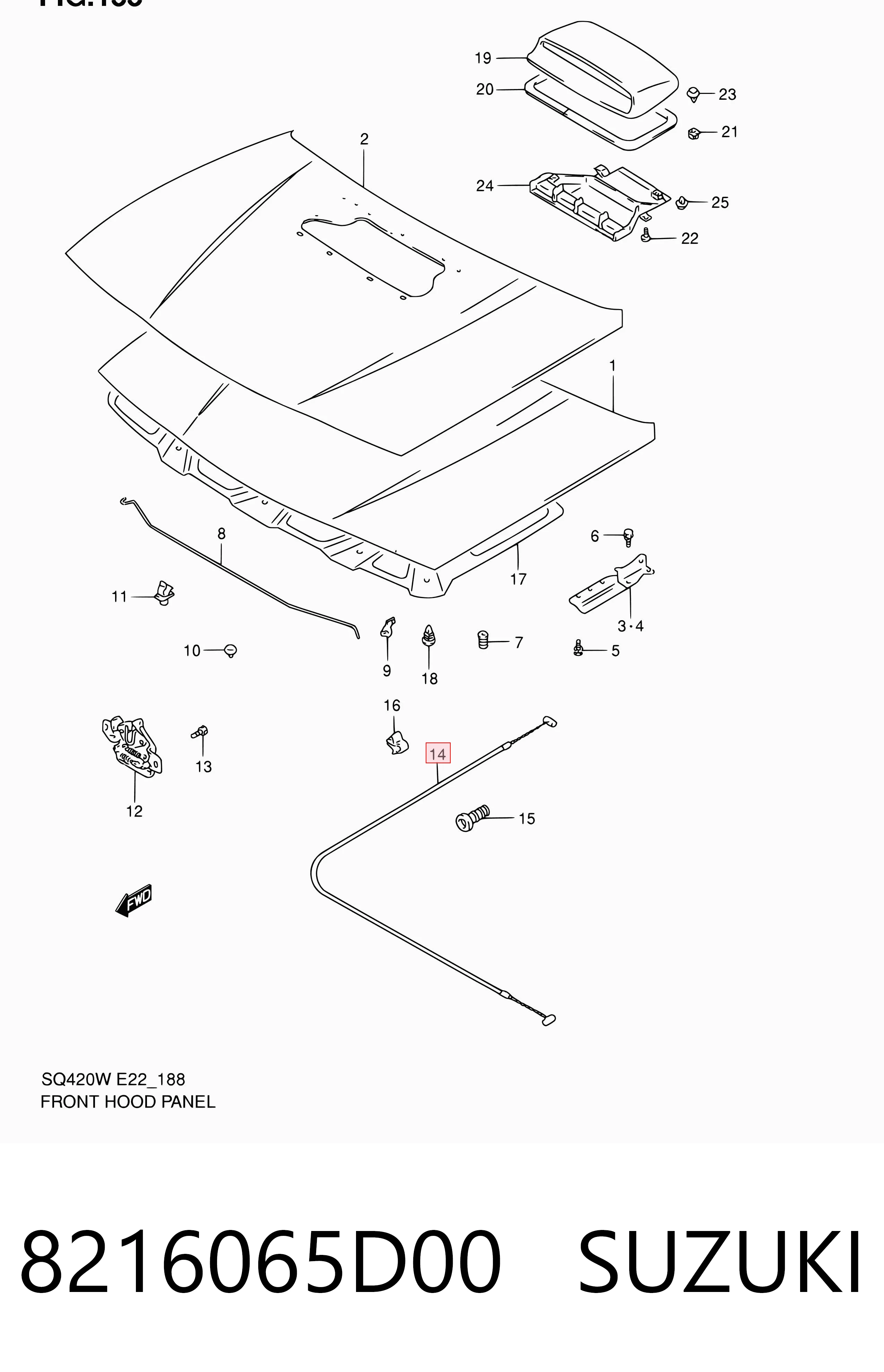 Cabo de abertura da capota Suzuki Grand Vitara  FT, HT ao melhor preço