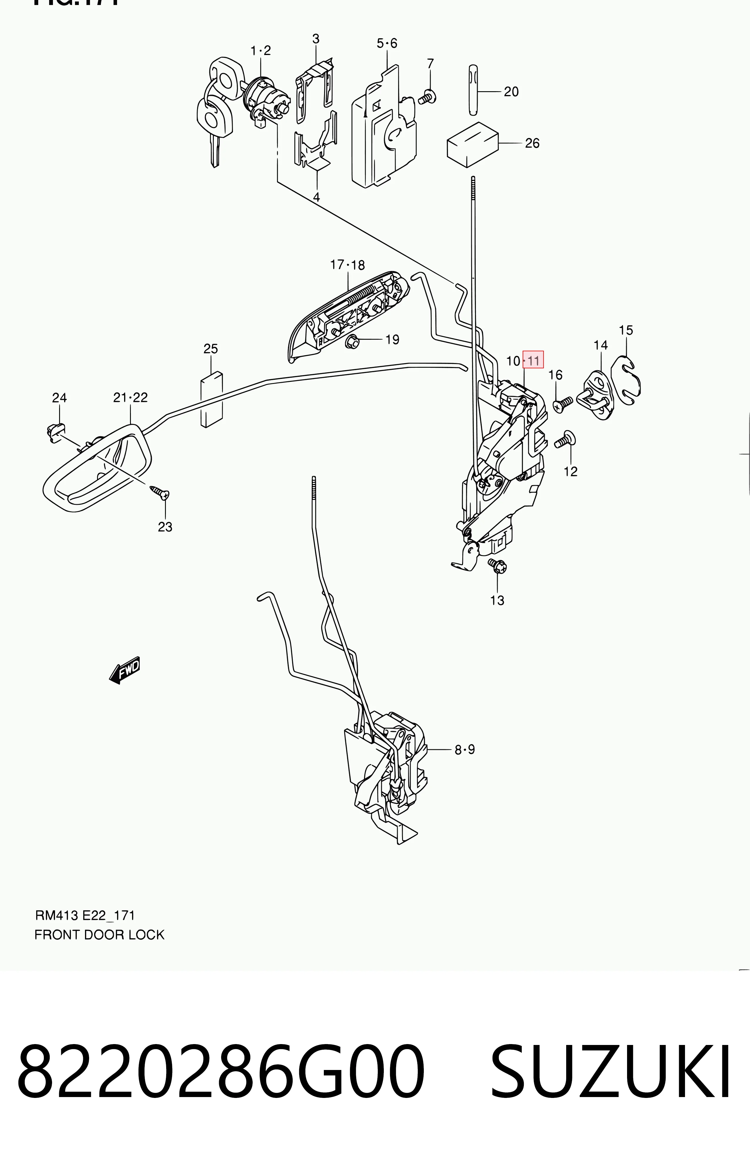 Compre Fecho da porta dianteira esquerda Suzuki Ignis 2