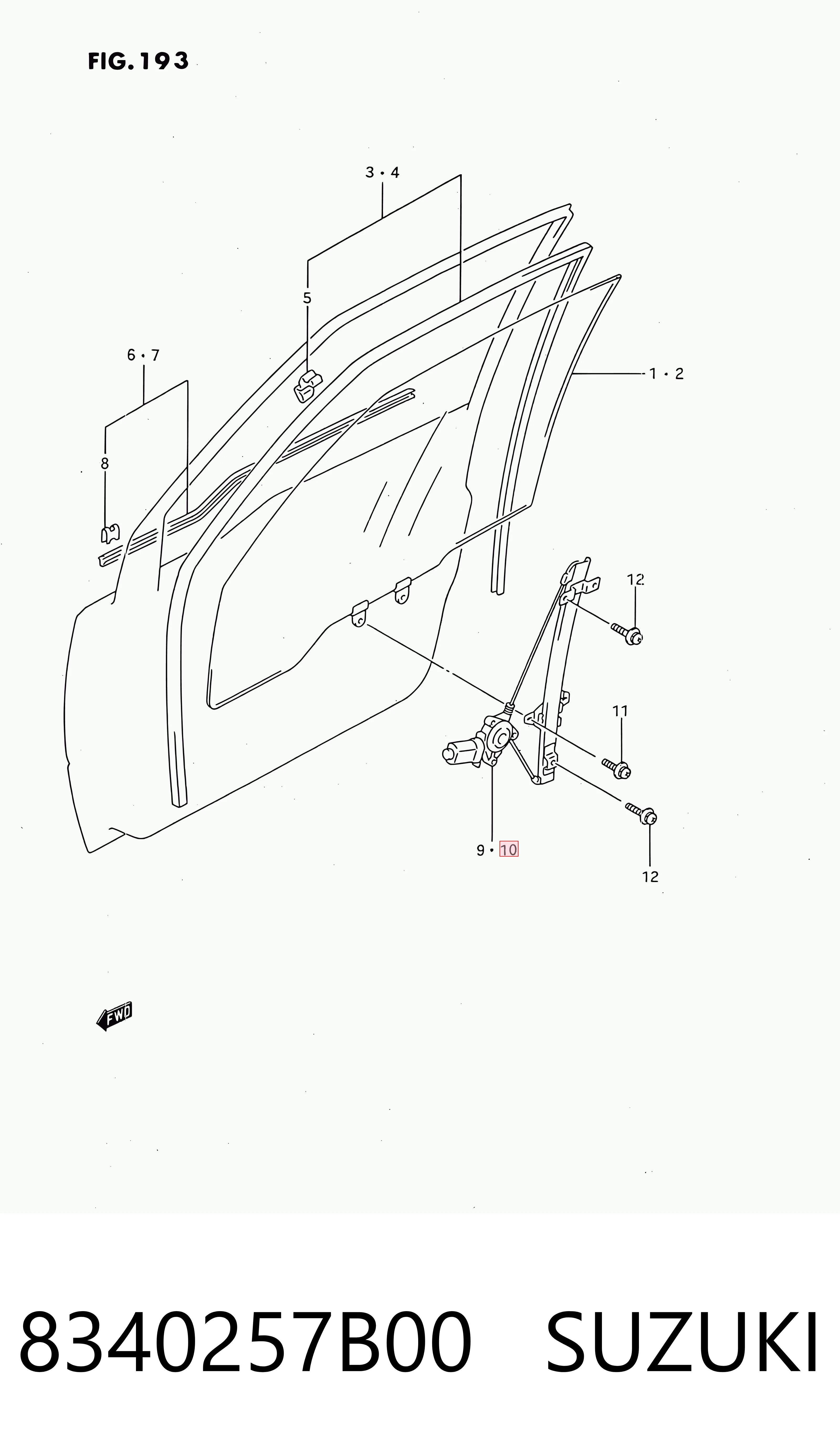  Mecanismo de acionamento de vidro da porta dianteira esquerda Suzuki Vitara SUV (ETJA) (1988 - 1998) 
