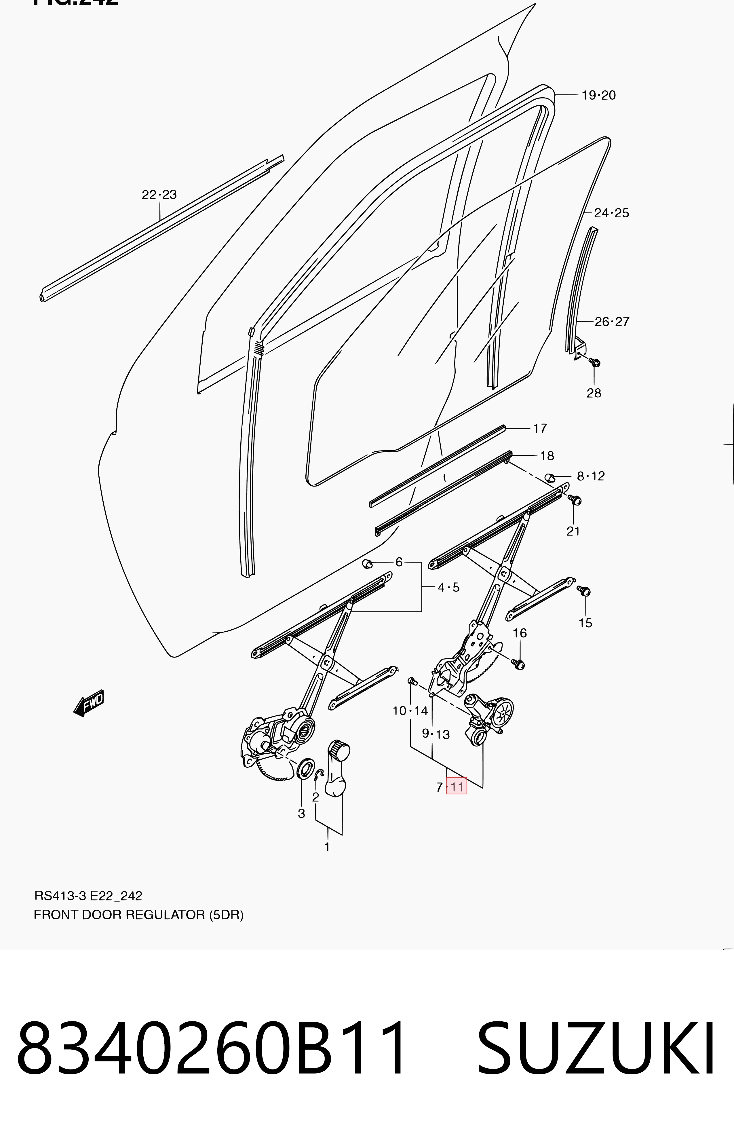 Mecanismo de acionamento de vidro da porta dianteira esquerda Suzuki Swift preço, a partir de 64,50 USD