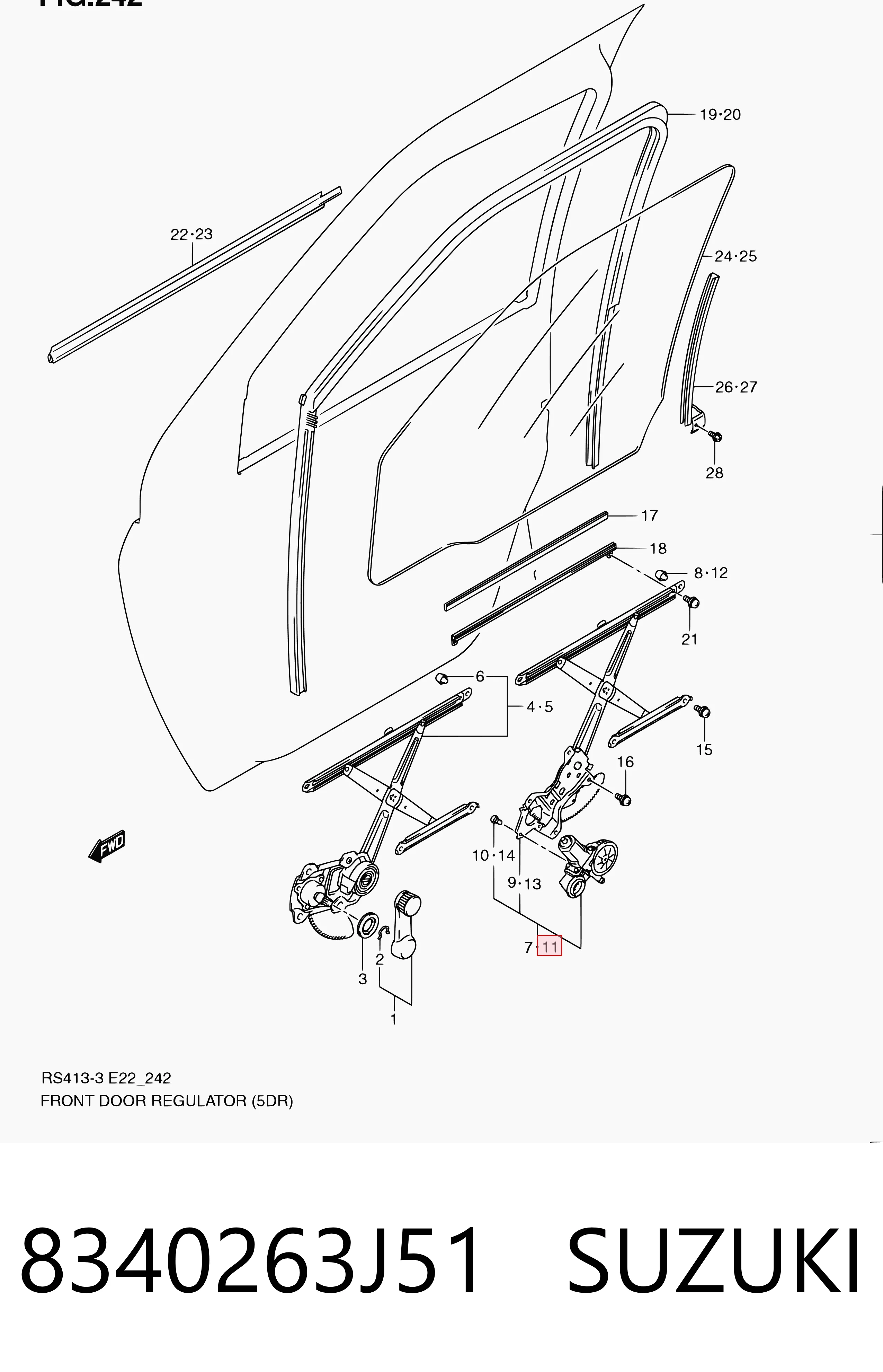 Compre Mecanismo de acionamento de vidro da porta dianteira esquerda Suzuki Swift 3