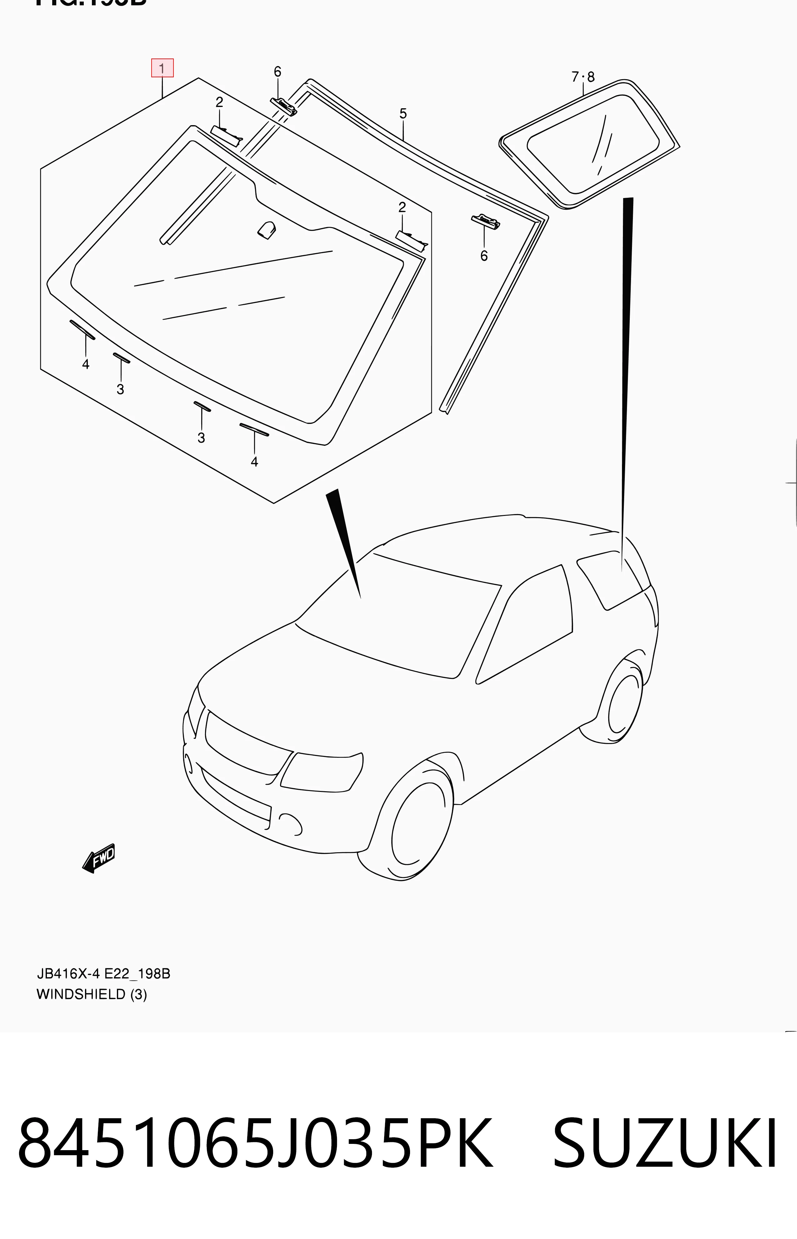 Pára-brisas para Suzuki Grand Vitara JB