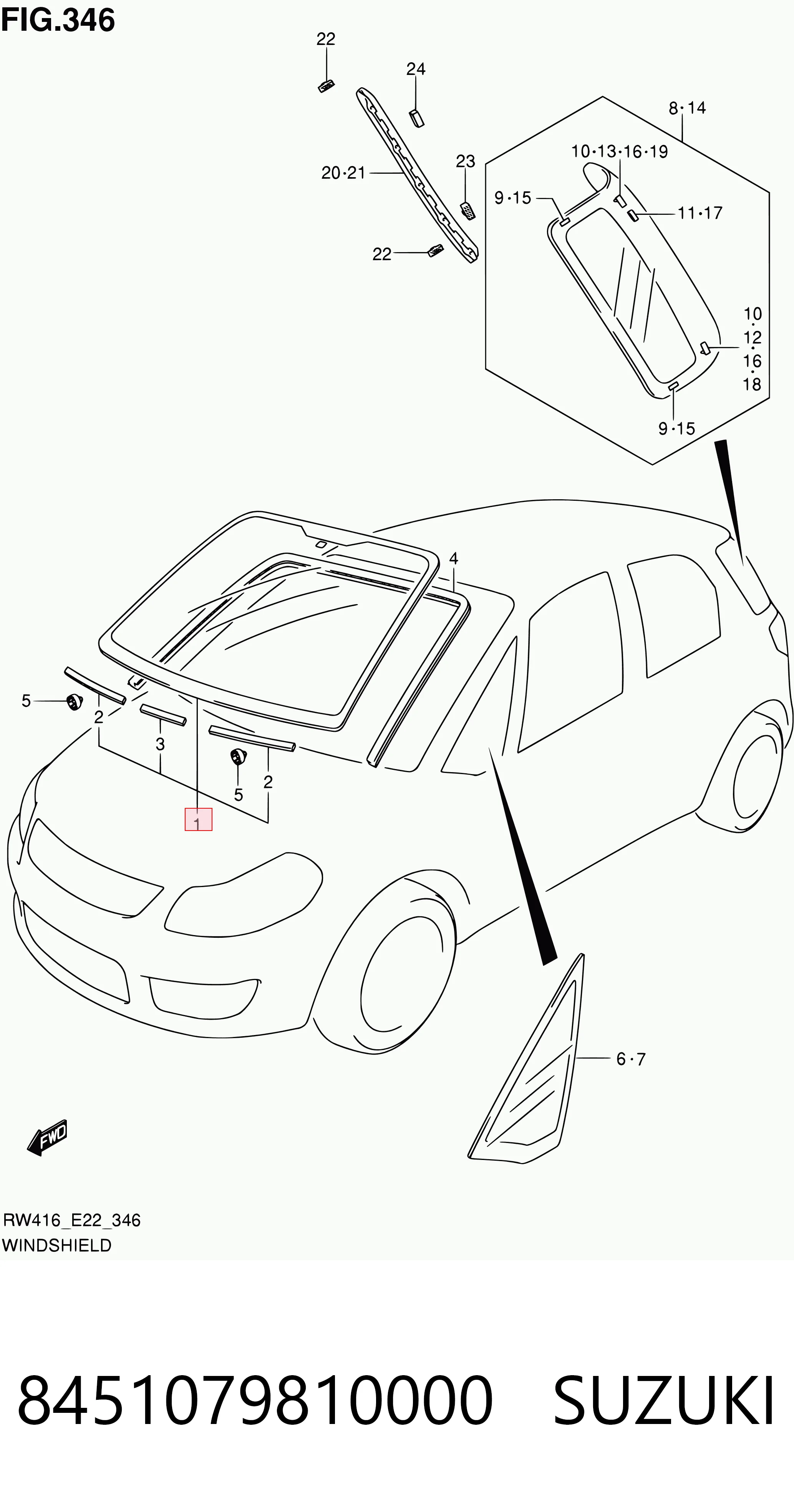 Pára-brisas para Suzuki SX4 GY