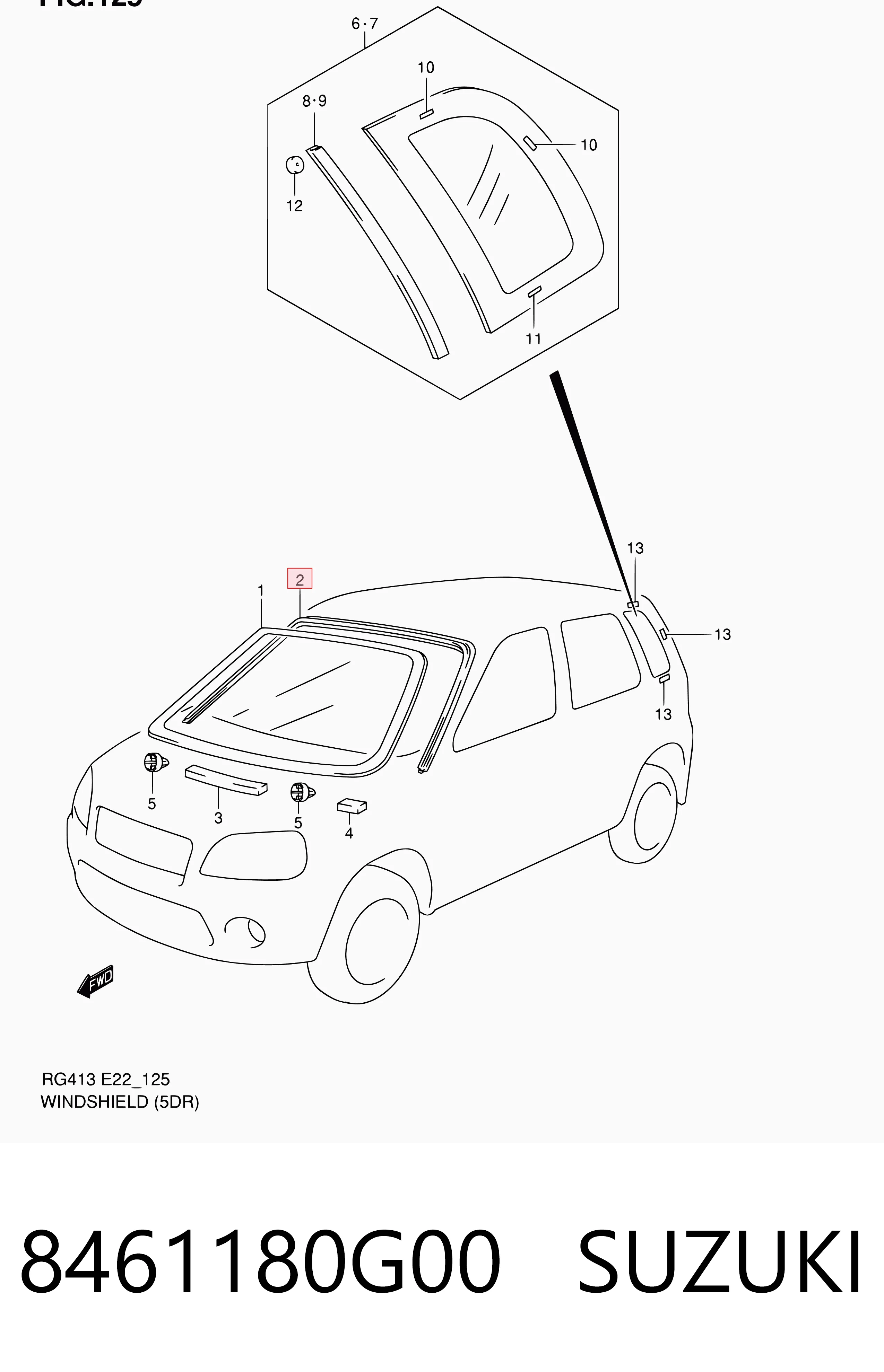 Moldura de pára-brisas Suzuki Ignis I FH ao melhor preço