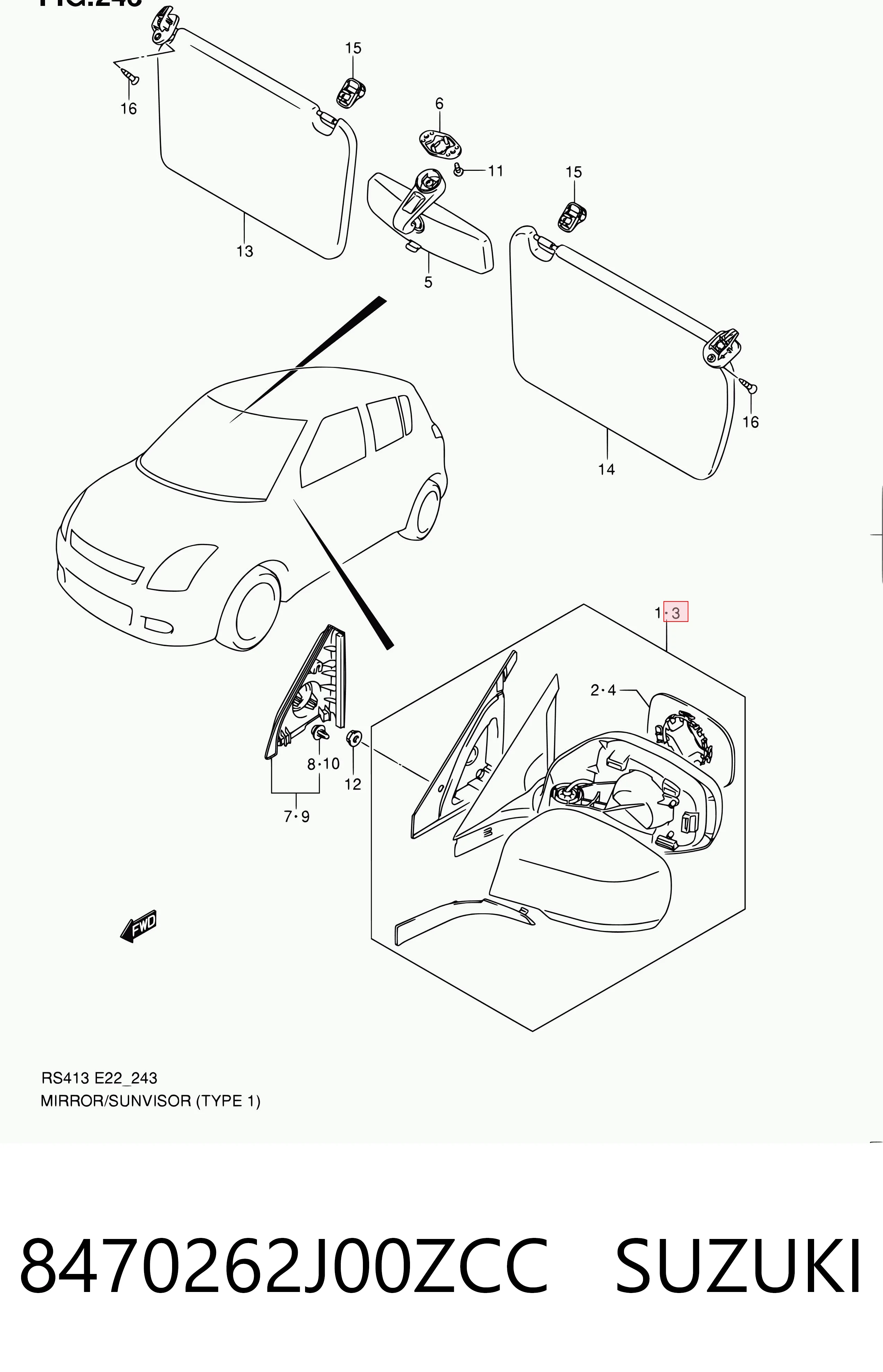 Compre Espelho de retrovisão esquerdo Suzuki Swift 3