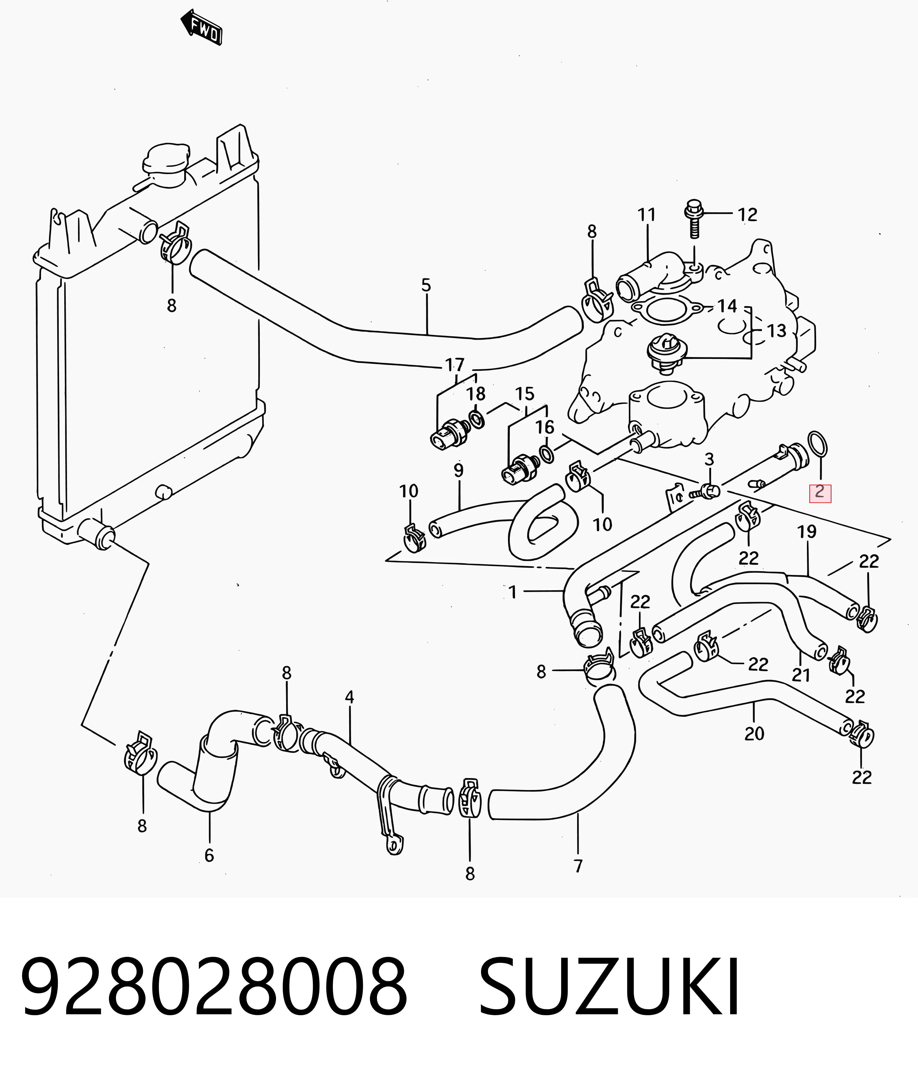 928028008 Suzuki Vedante anular do sistema de esfriamento