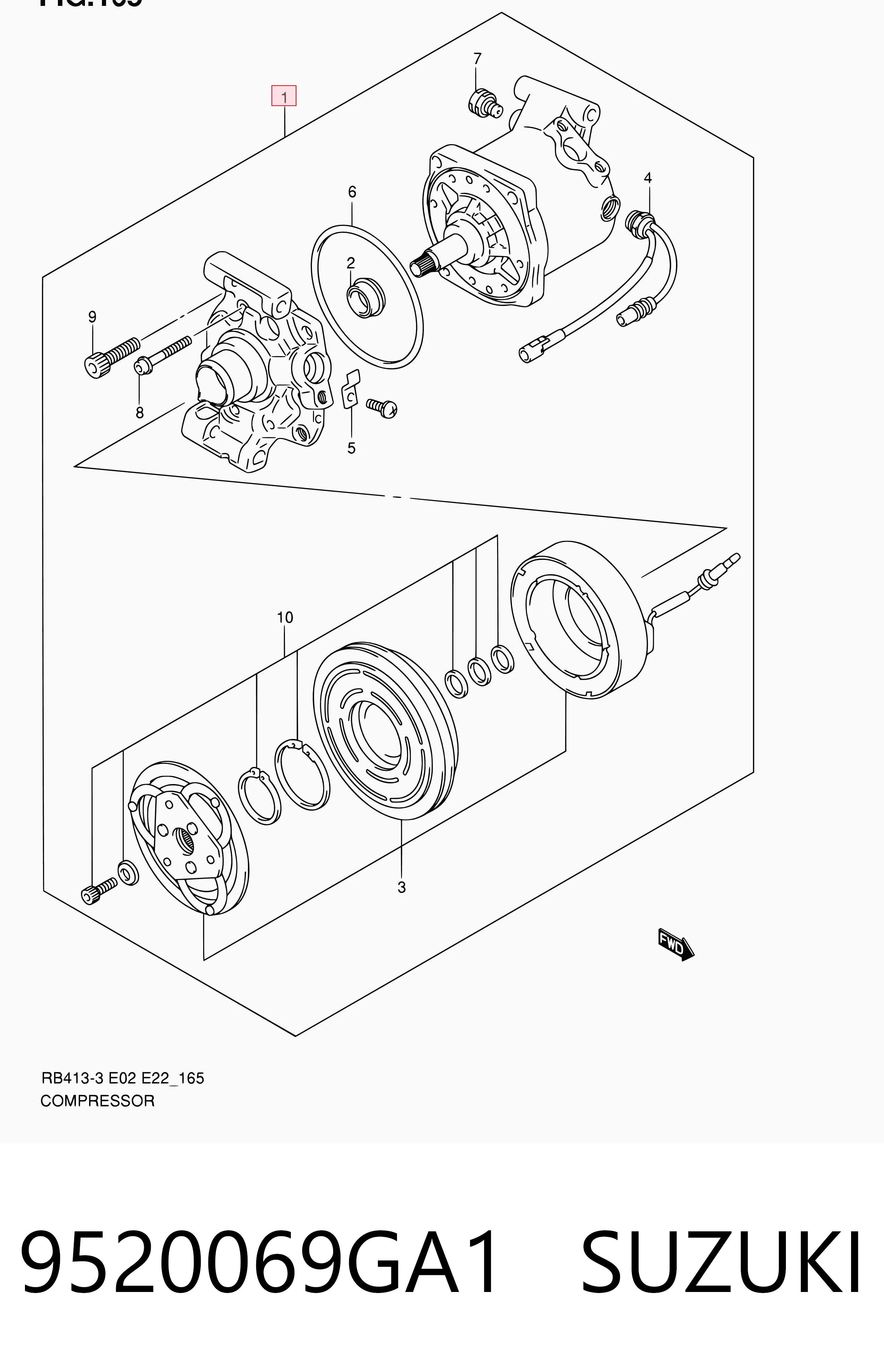 Compressor de aparelho de ar condicionado para Suzuki Ignis I FH