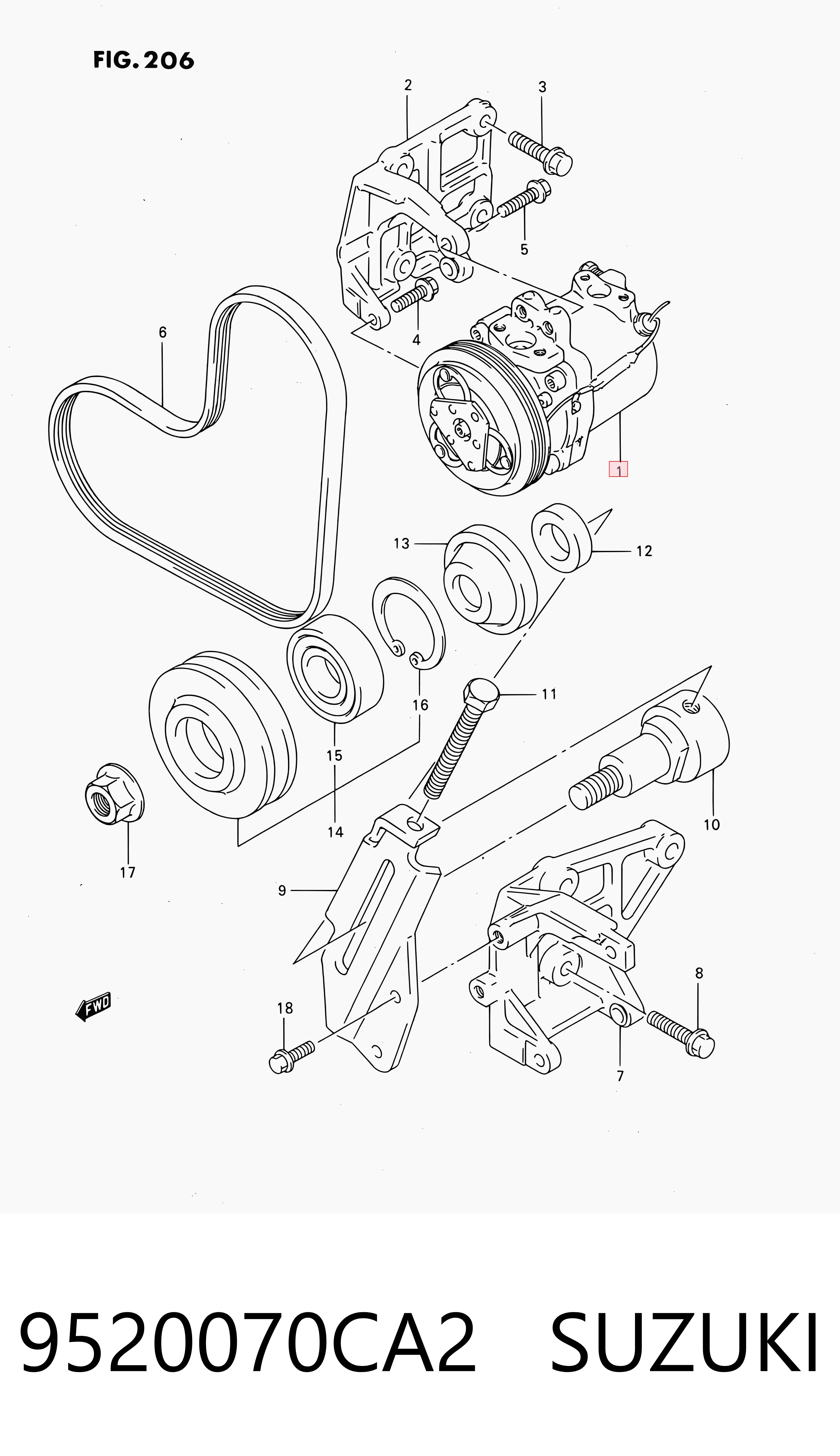 Compressor de aparelho de ar condicionado para Suzuki Jimny  FJ