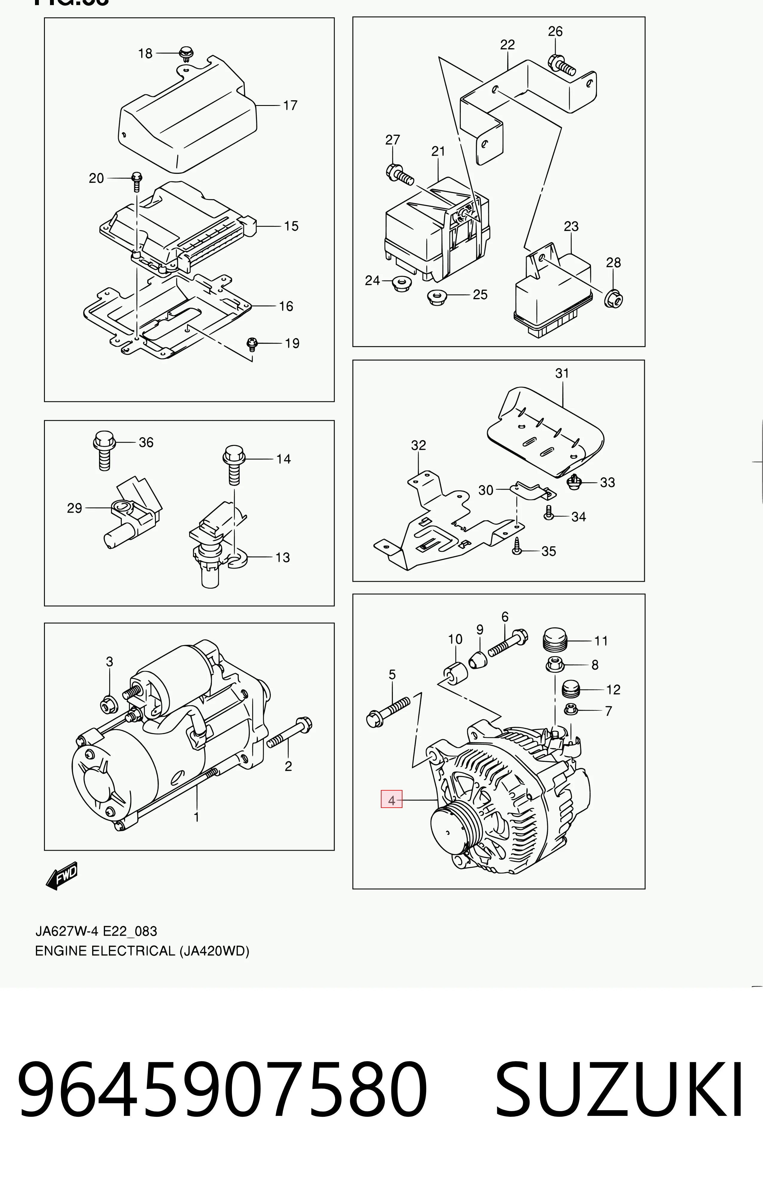 9645907580 Suzuki Gerador