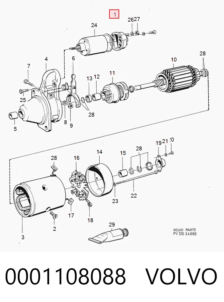0001108088 Volvo Motor de arranco