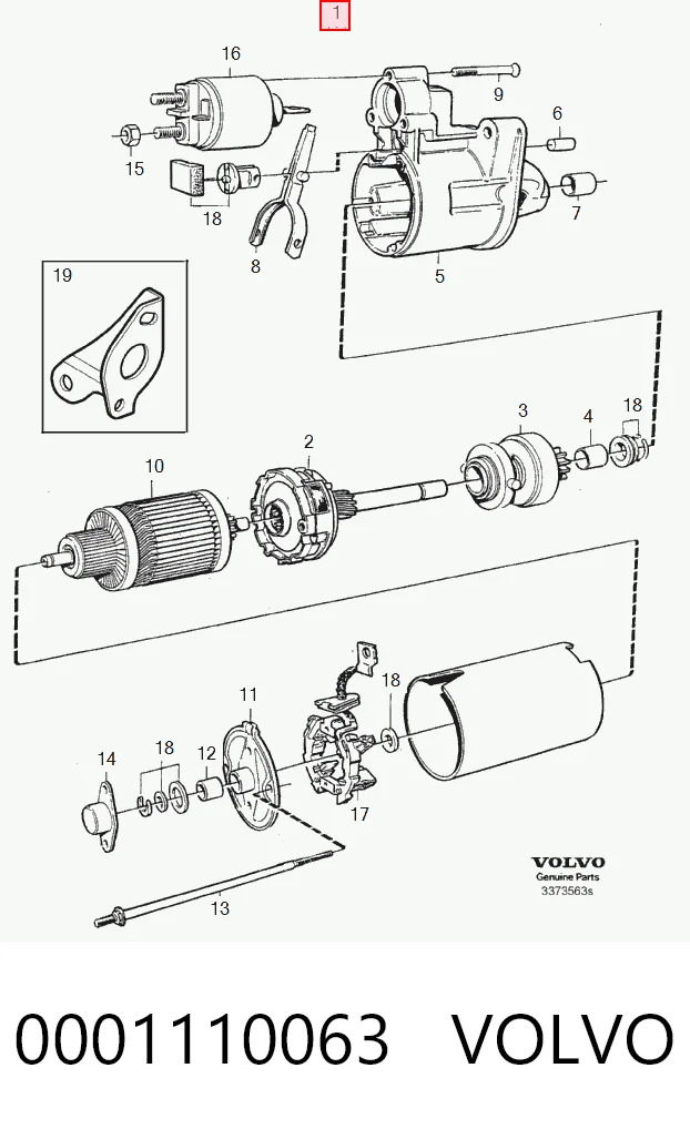 0001110063 Volvo Motor de arranco