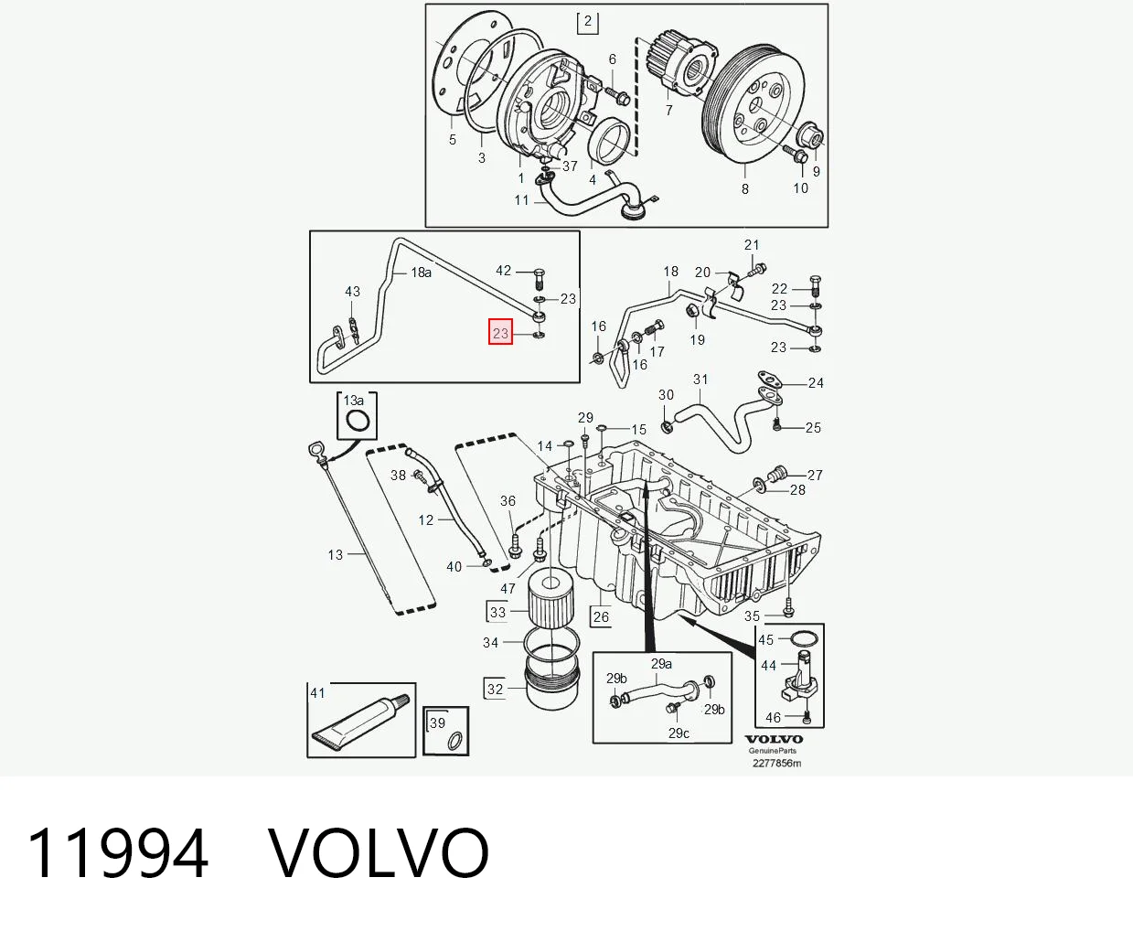 11994 Volvo Vedante de bomba de água