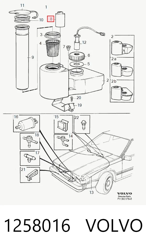 1258016 Volvo Bomba de motor de fluido para lavador de vidro dianteiro
