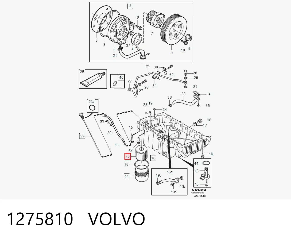 1275810 Volvo Filtro de óleo