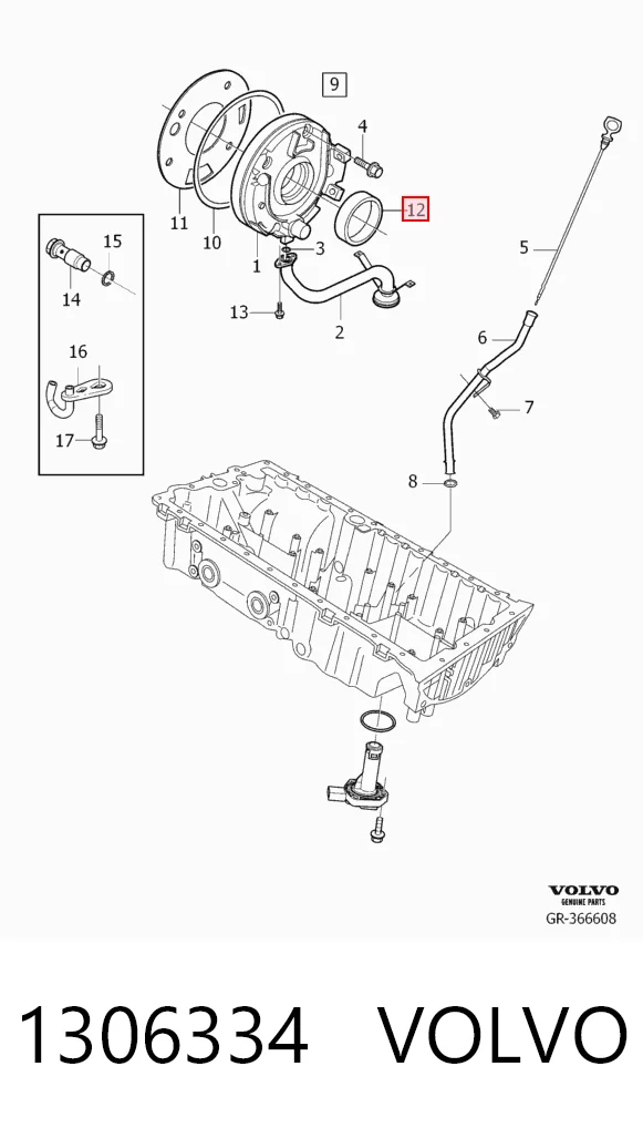  Vedação dianteira de cambota de motor Volvo S60 I sedan (RS, RH) (2000 - 2010) I