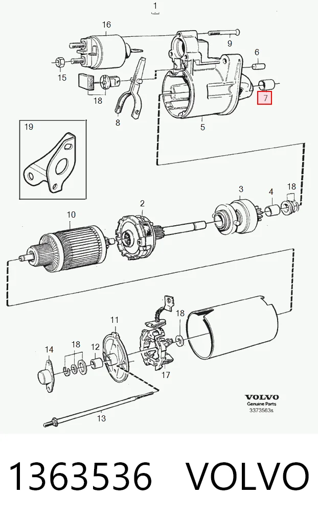  Bucha do motor de arranco Fiat Punto conversível (176C) (1994 - 2000) 