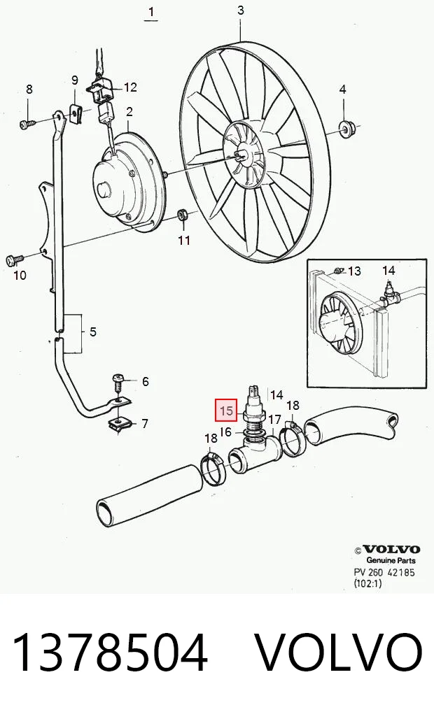 Sensor de temperatura do fluido de esfriamento (de ativação de ventilador do radiador) para BMW 3  E21