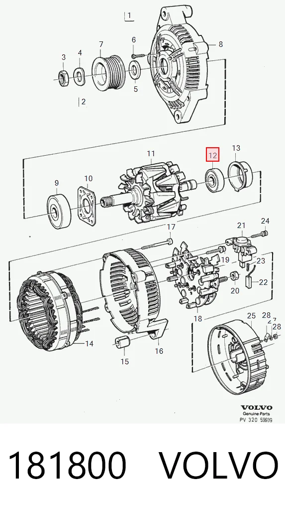 Rolamento do gerador para Mercedes CLK C208