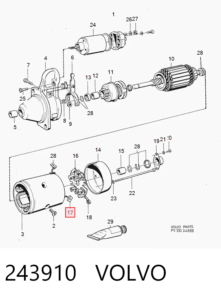  Escova do motor de arranco BMW 5 carrinha (E34) (1991 - 1997) 