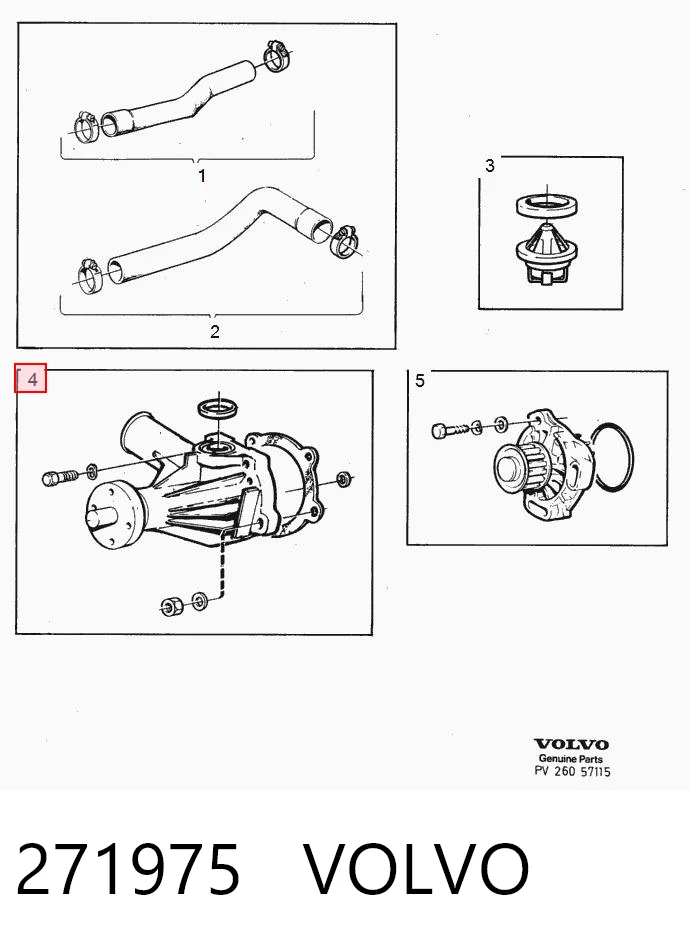 271975 Volvo Bomba de água (bomba) de esfriamento