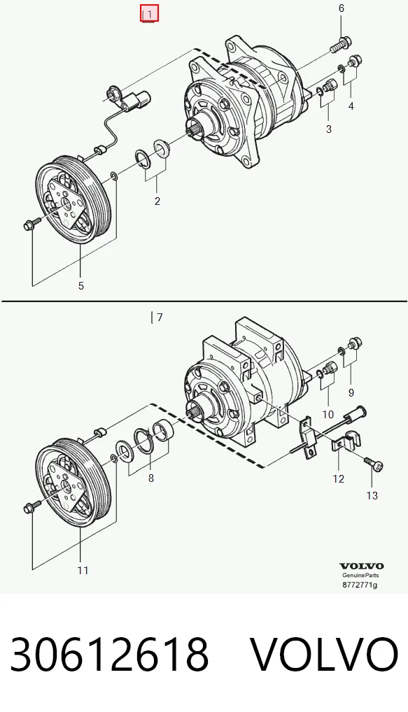30612618 Volvo Compressor de aparelho de ar condicionado
