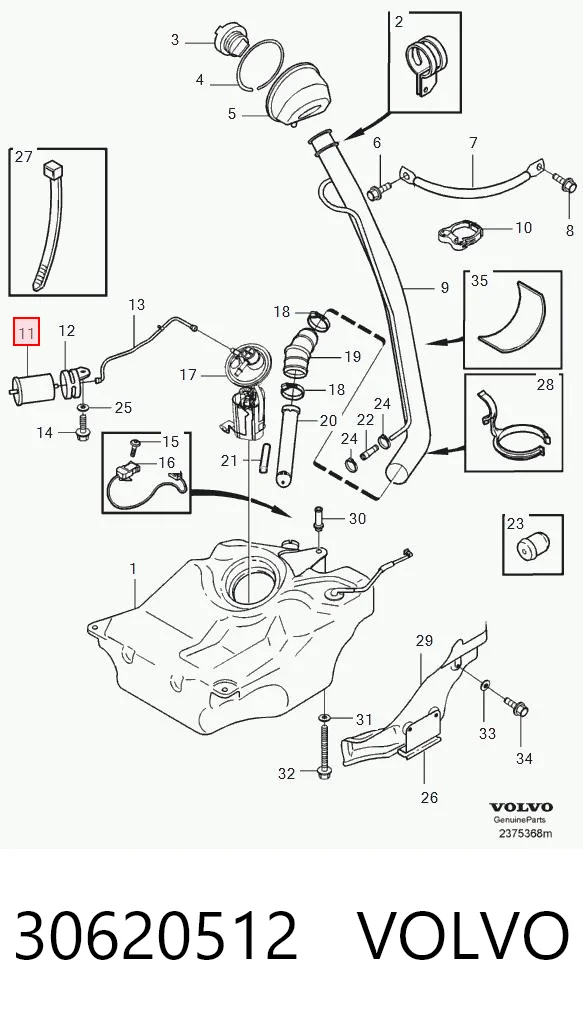 30620512 Volvo Filtro de combustível