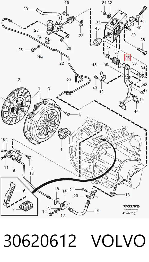 Pedal de embraiagem Volvo S40 I VS ao melhor preço