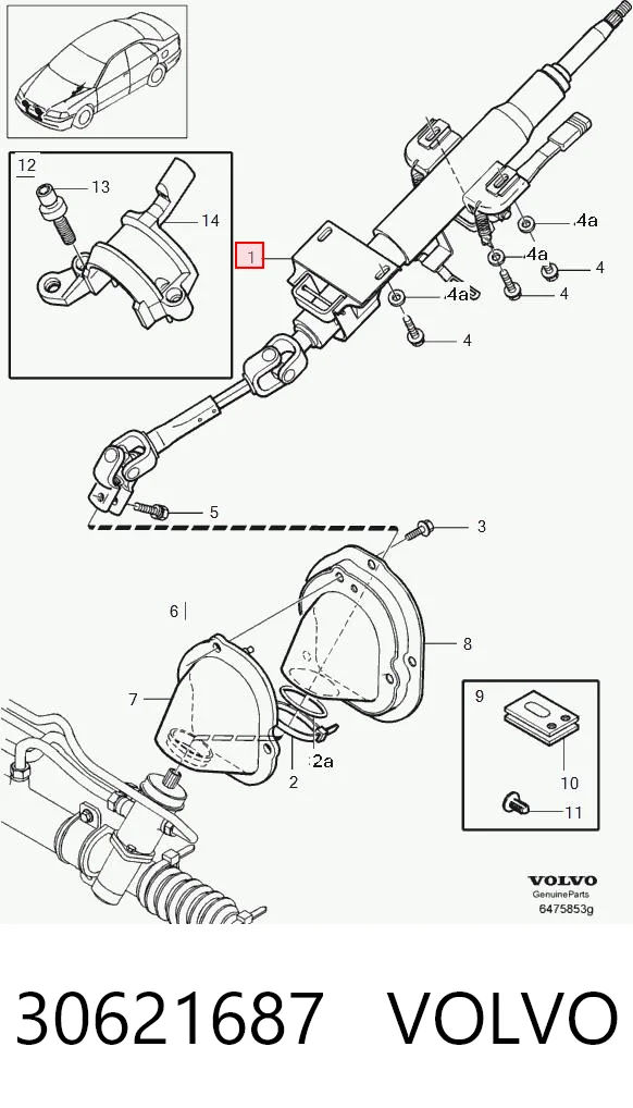 Coluna da direção Volvo V40  VW ao melhor preço