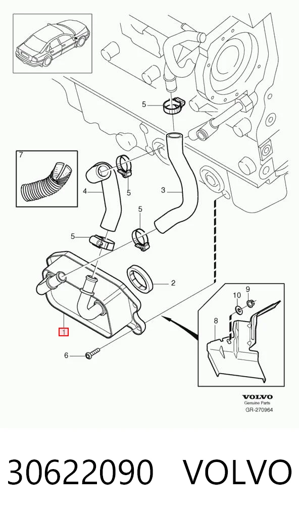 30622090 Volvo Radiador de óleo