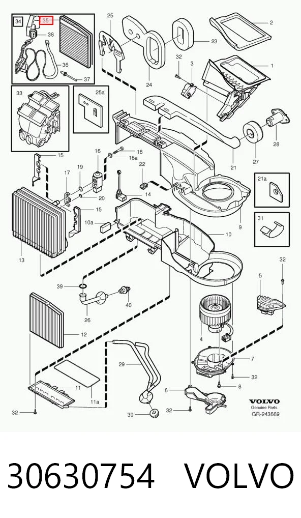 30630754 Volvo Filtro de salão