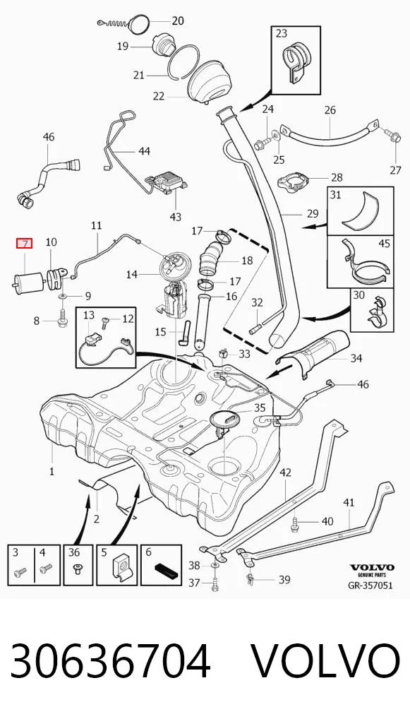 30636704 Volvo Filtro de combustível