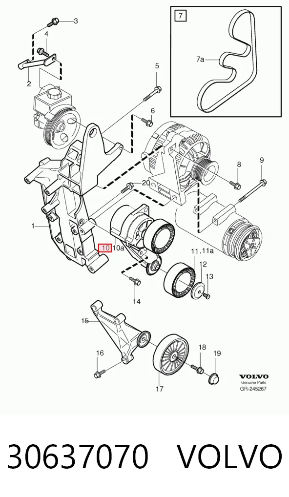30637070 Volvo Reguladora de tensão da correia de transmissão
