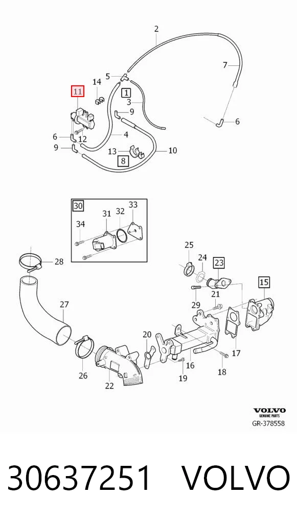 30637251 Volvo Convertidor de pressão (solenoide) de supercompressão