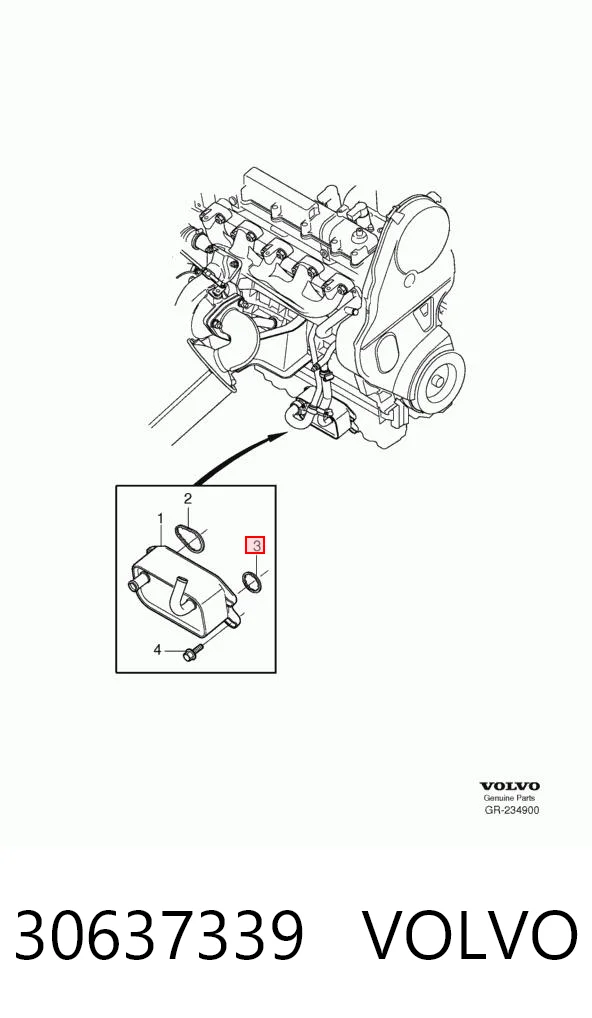 30637339 Volvo Vedante do radiador de óleo