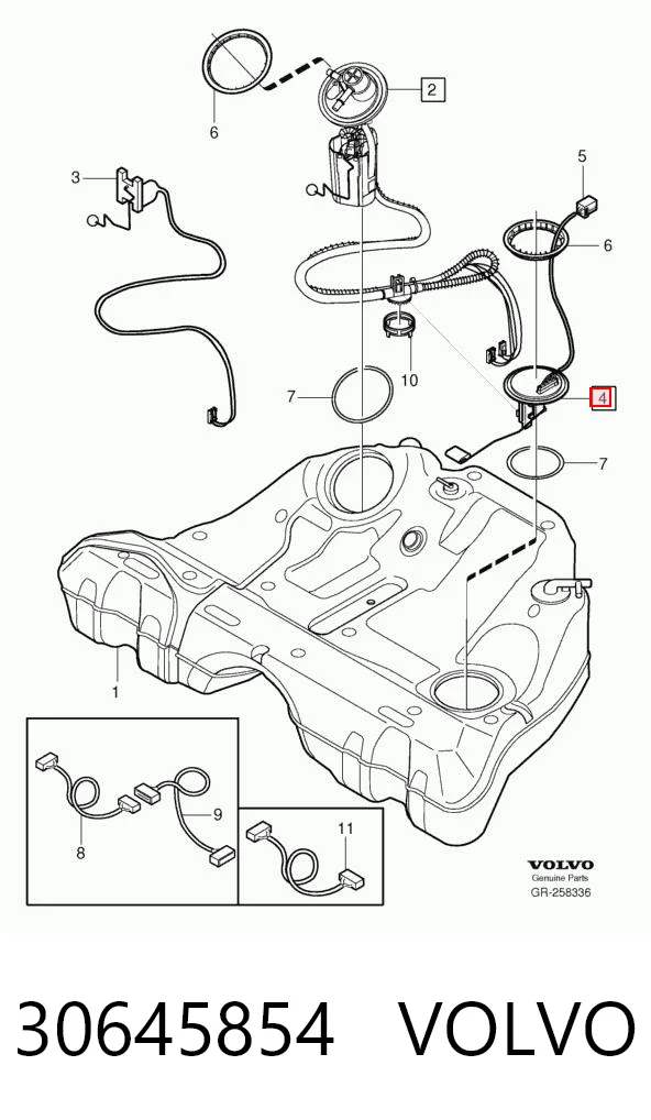 30645854 Volvo Sensor do nível de combustível no tanque