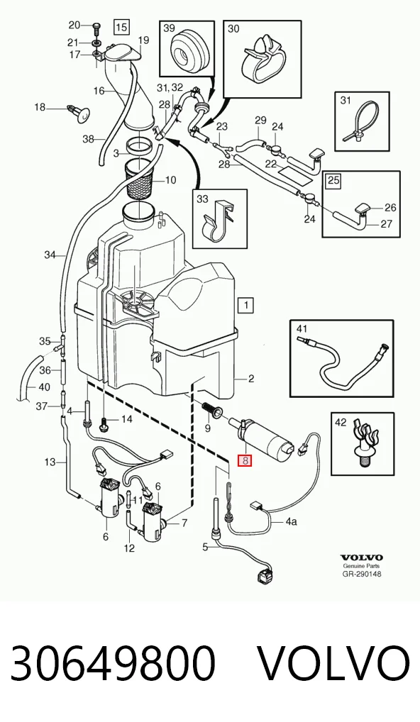 30649800 Volvo Bomba do motor de fluido para lavador das luzes