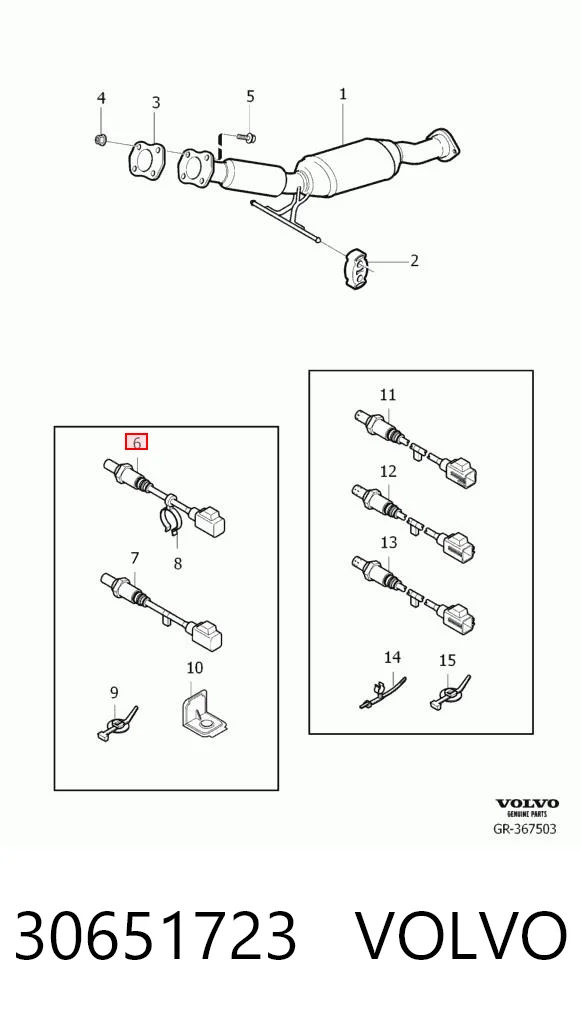 30651723 Volvo Sonda lambda, sensor de oxigênio até o catalisador