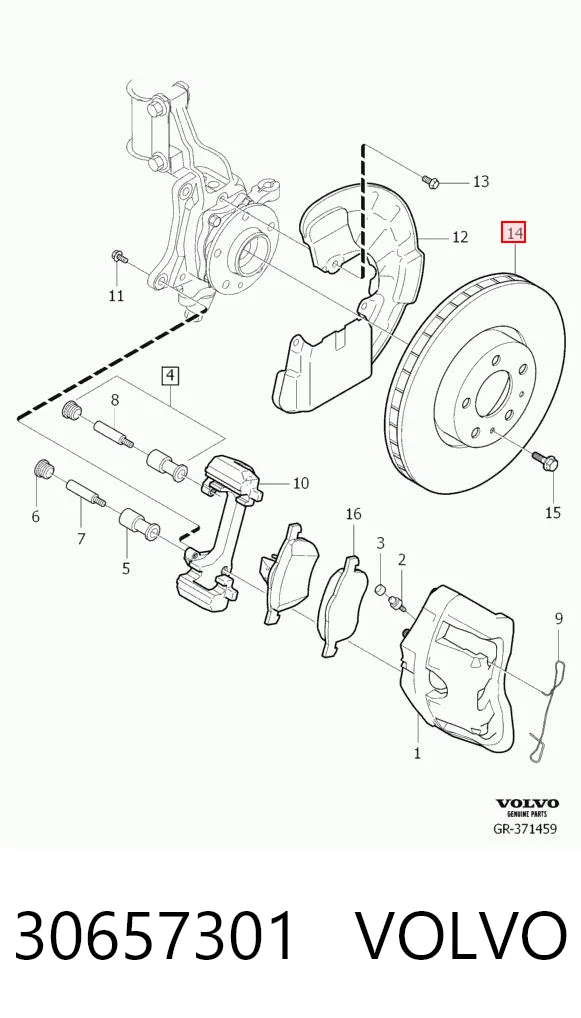 30657301 Volvo Disco do freio dianteiro