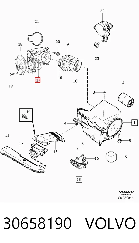 30658190 Volvo Válvula de borboleta montada