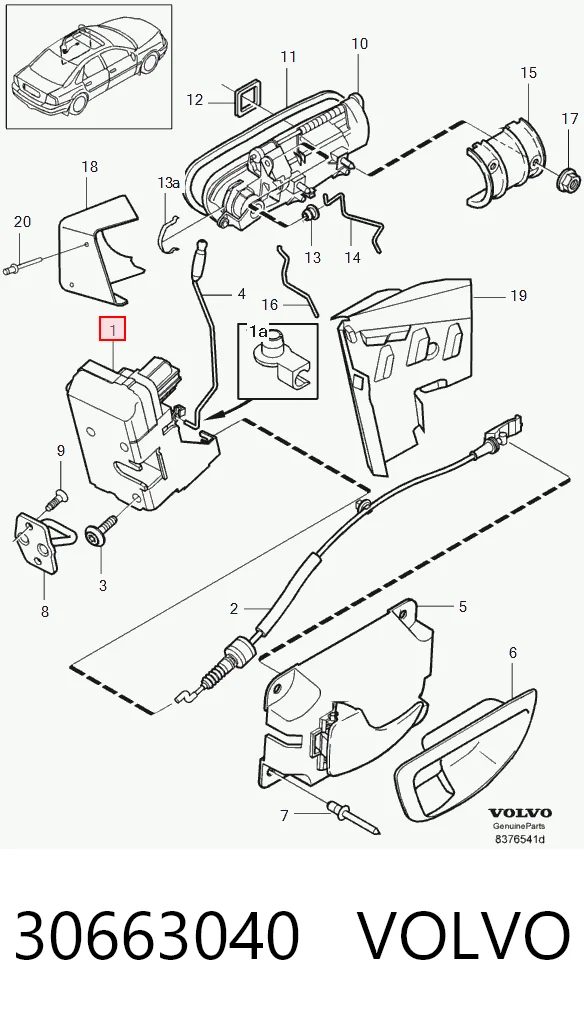 Fecho da porta dianteira esquerda para Volvo XC90  