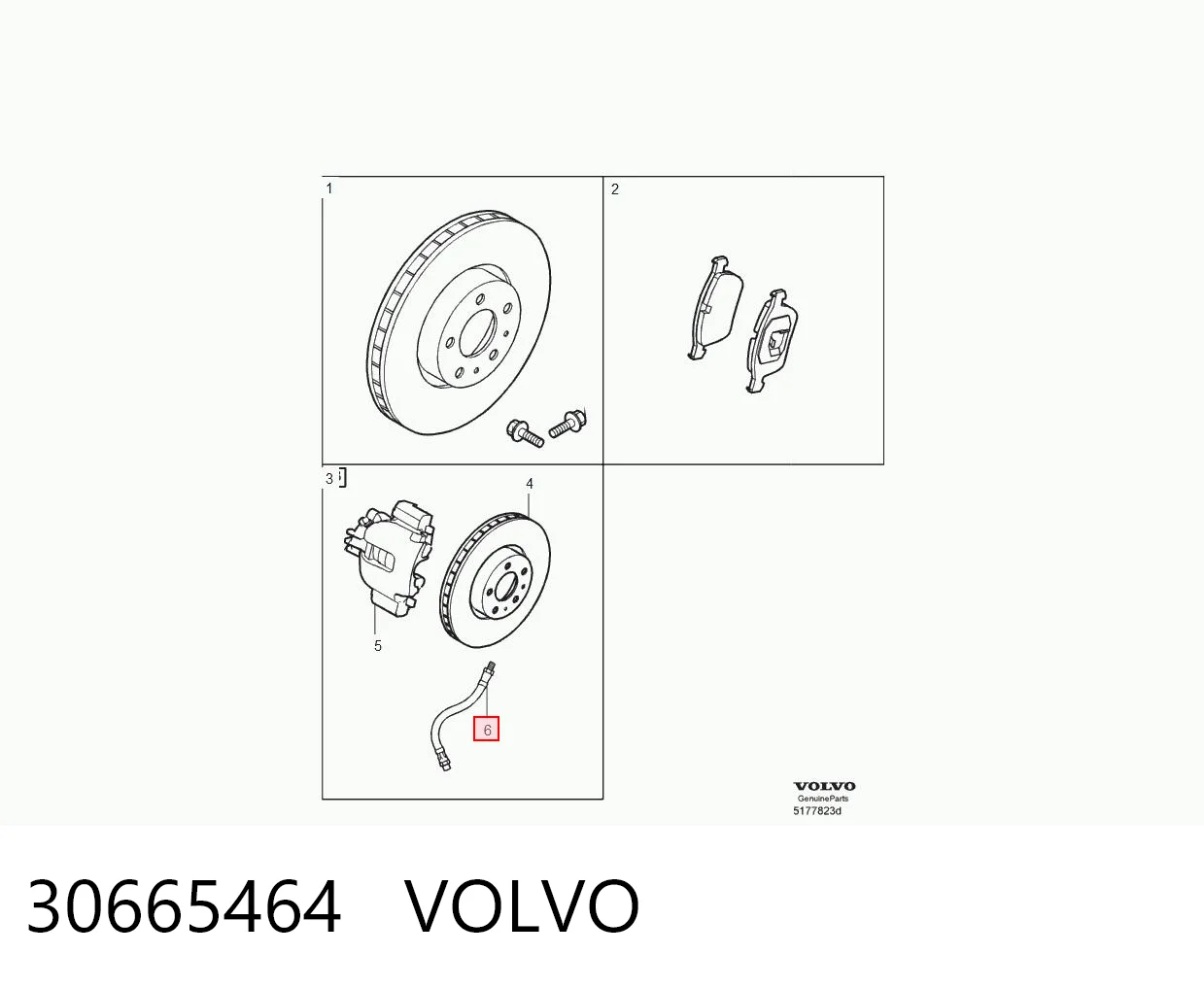 30665464 Volvo Mangueira do freio dianteira