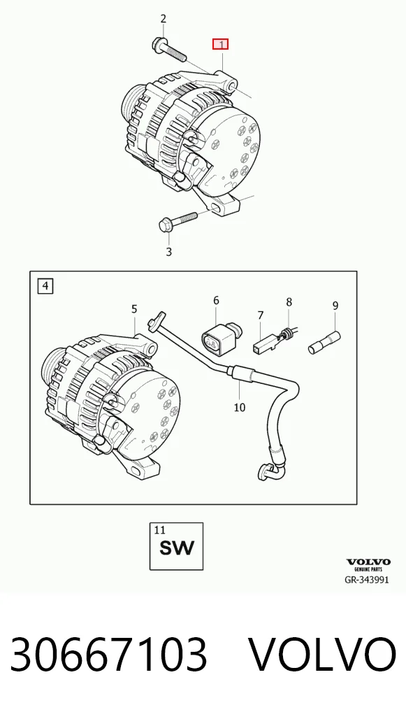 30667103 Volvo Gerador