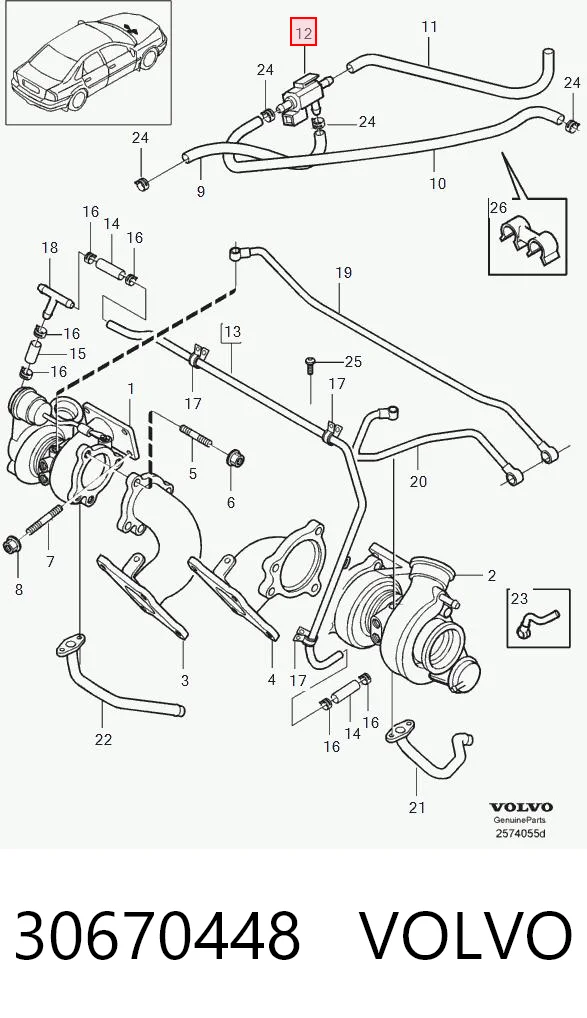 30670448 Volvo Convertidor de pressão (solenoide) de supercompressão