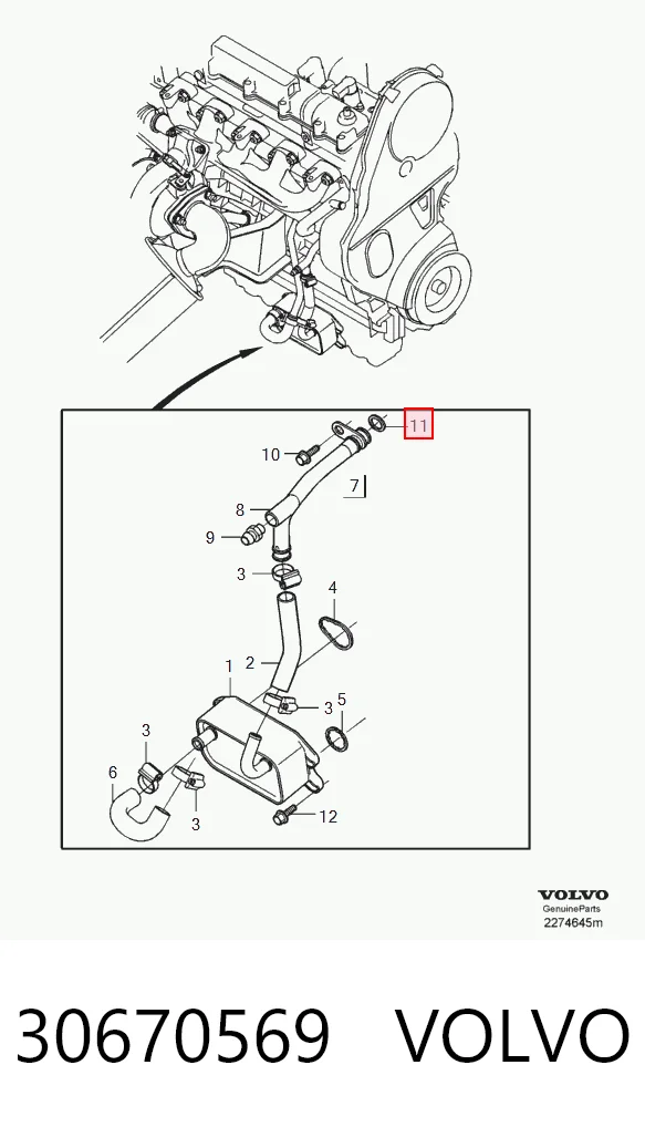 30670569 Volvo Anel de vedação, universal